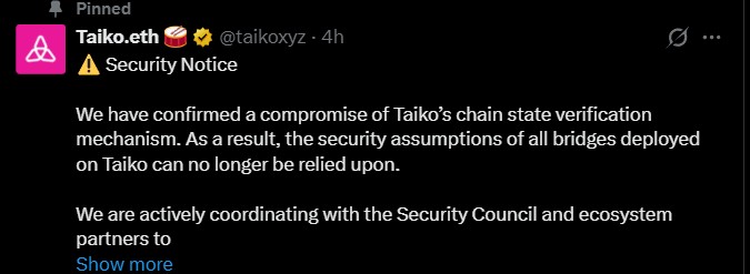 Taiko Hack 2026: $1.7M Drained from ERC20 Vault Taiko Hack 2026: $1.7M Drained from ERC20 Vault