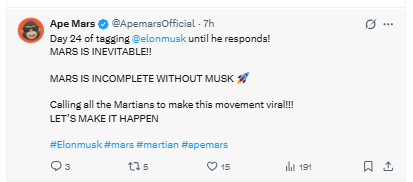 Apemars tag Elon Musk