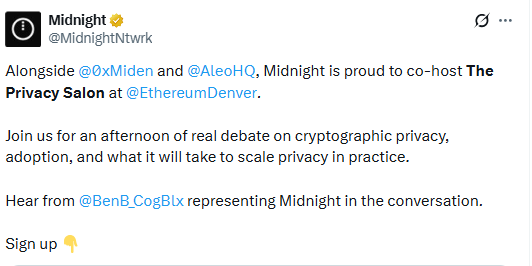 Midnight Privacy Salon event at EthereumDenver discussion