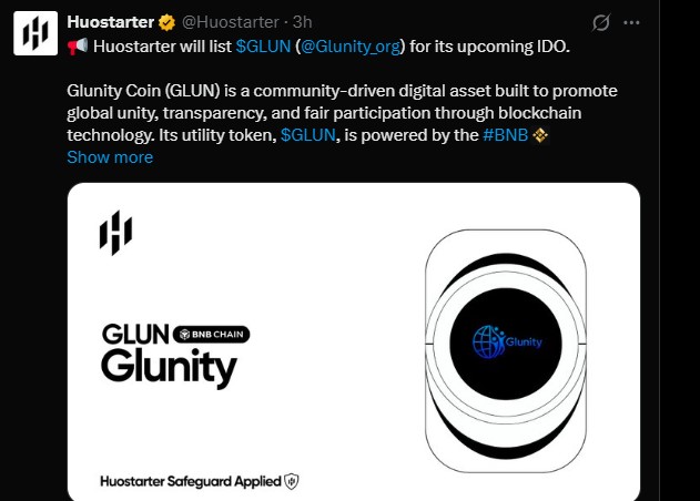 Huostarted listing Glunity Coin Huostarted listing Glunity Coin