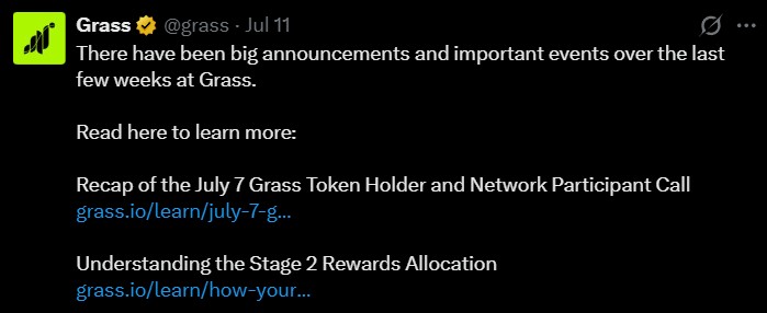 Grass Airdrop News