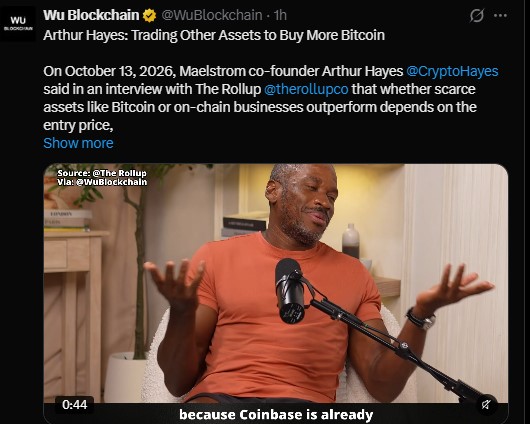 Arthur Hayes added to the news flow. Arthur Hayes added to the news flow.