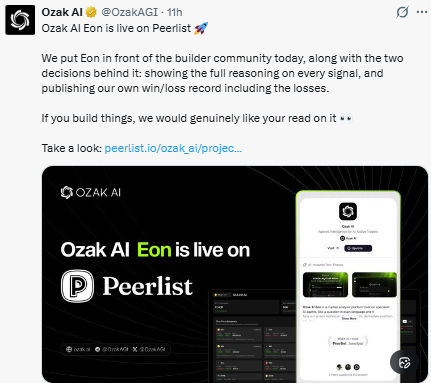 Ozak AI  Eon is now live on Peerlist