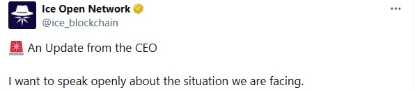 CEO Conerning Over Ice Network Shutdown