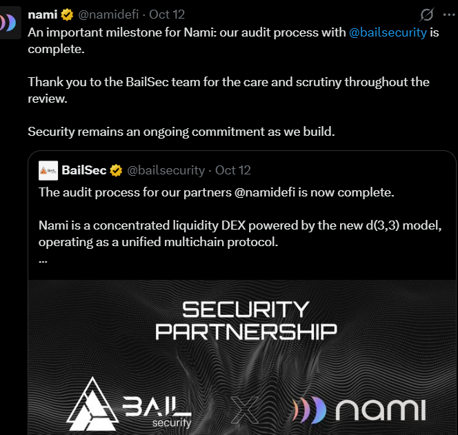 NAMI Token Security Partnership NAMI Token Security Partnership