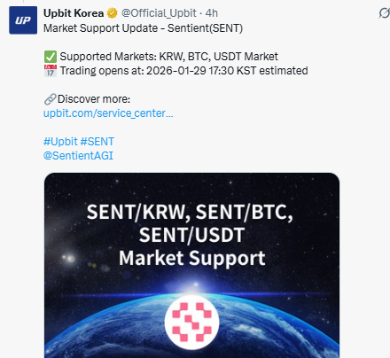 Sentient Upbit listing news