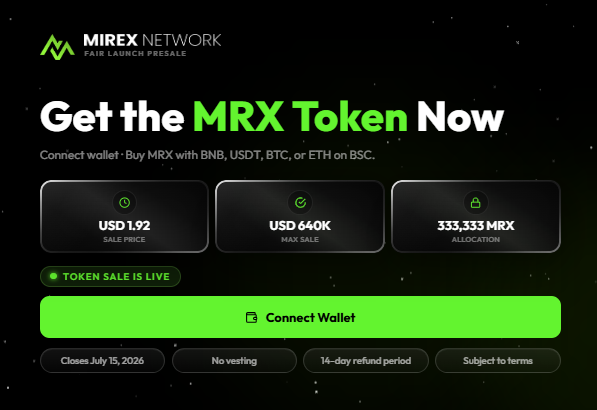 Mirex Token Presale update