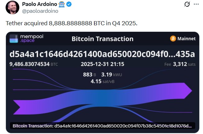 Tether Bitcoin purchase