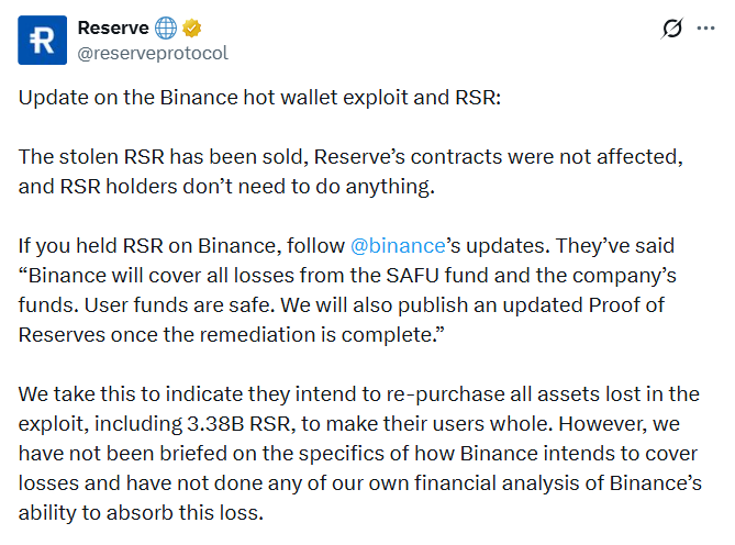 The team update on X