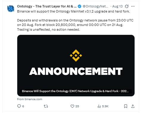 The hard fork announcement