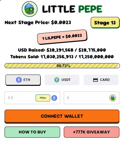 Little Pepe Stage 13 at 98.73% Little Pepe Stage 13 at 98.73%