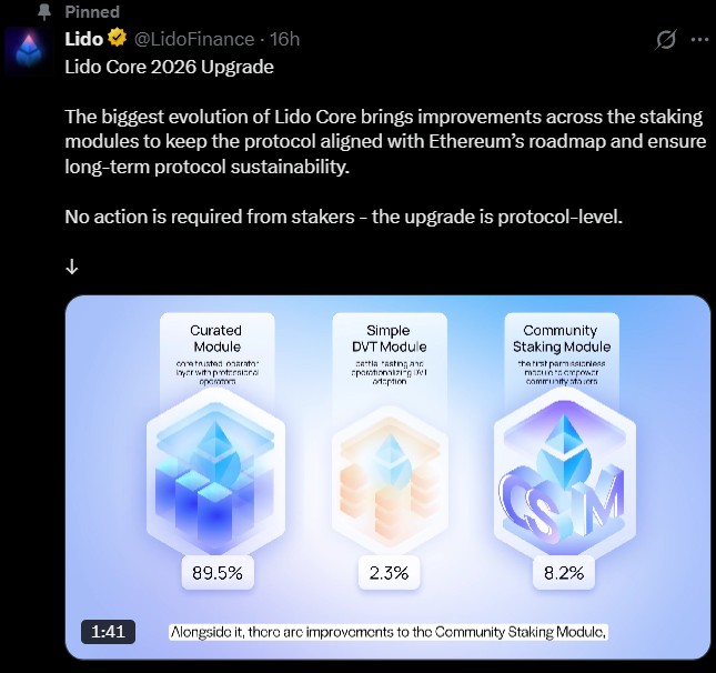Lido Latest Upgrade on ETH Migration