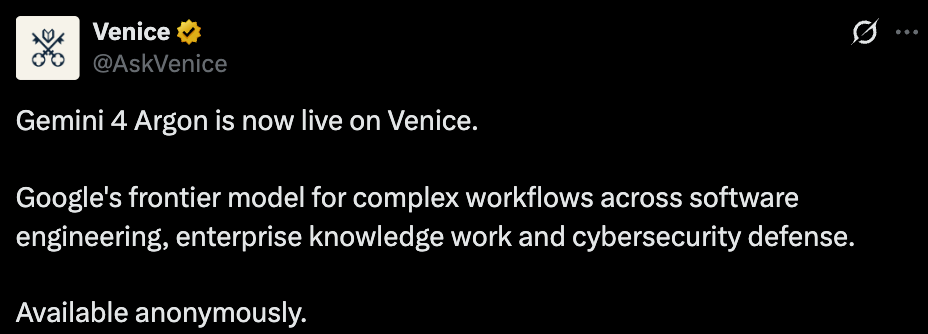 Venice official Tweet Venice official Tweet