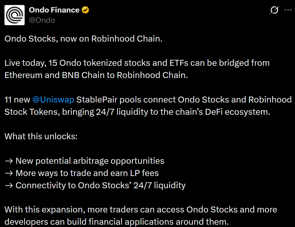 Ondo finance on x