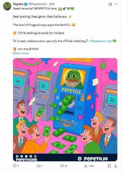 OFFICAL TWEET ON X PEPETO OFFICAL TWEET ON X PEPETO