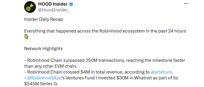 Robinhood Ecosystem Recap