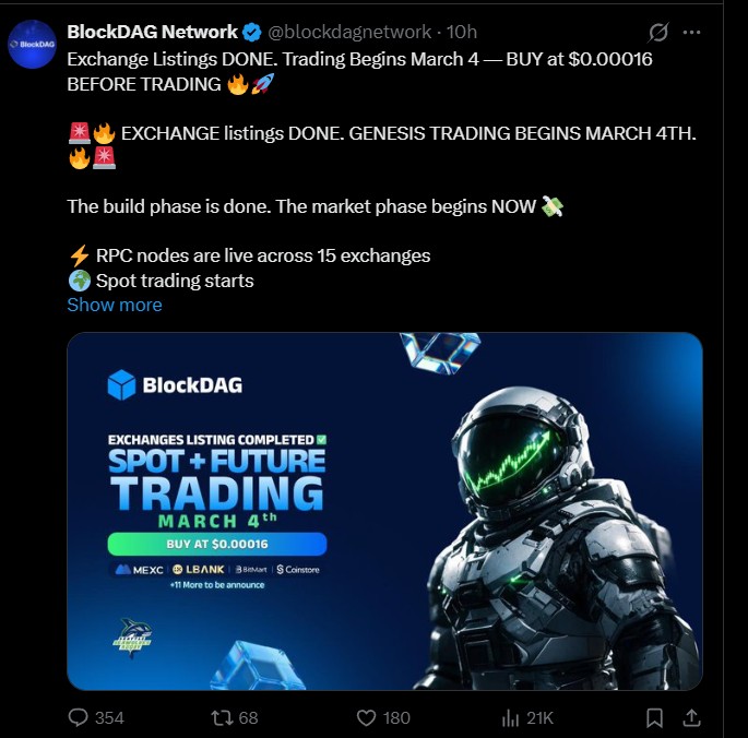 BlockDAG Launch date and price