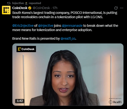 latest injective news on x