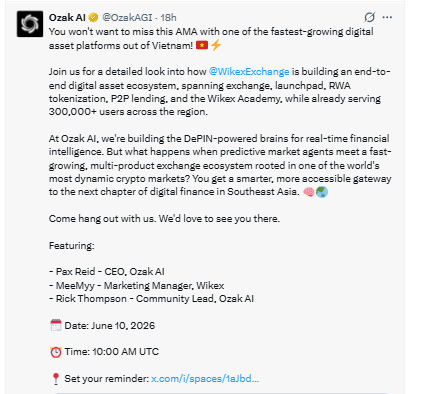 Ozak AI hosted an AMA featuring Pax Reid