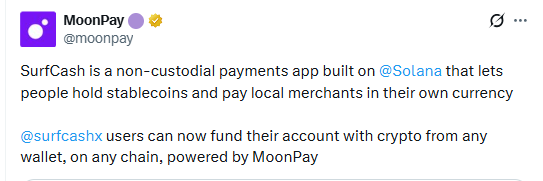 Moonpay parters with solana foundation for SOL payemnts Moonpay parters with solana foundation for SOL payemnts