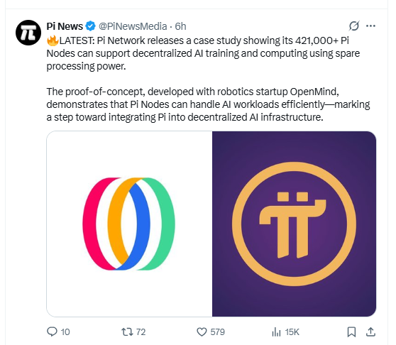 Pi Network nodes supporting decentralized AI training and computing