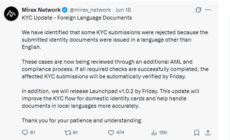 KYC submissions were rejected