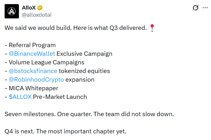 AlloX listing date update