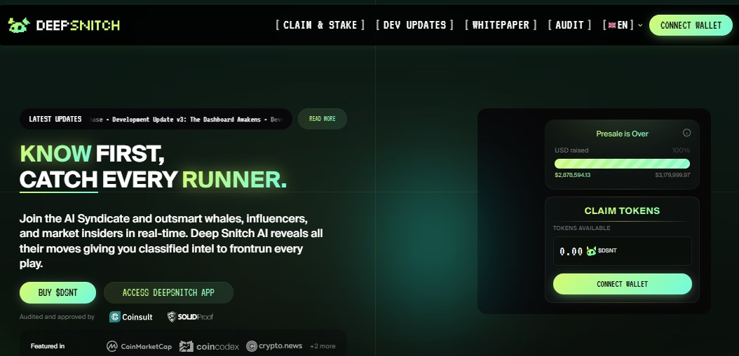 DeepSnitch AI dashboard update DeepSnitch AI dashboard update