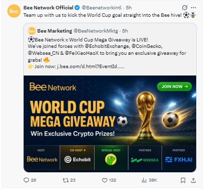 X Account Bee Network Post