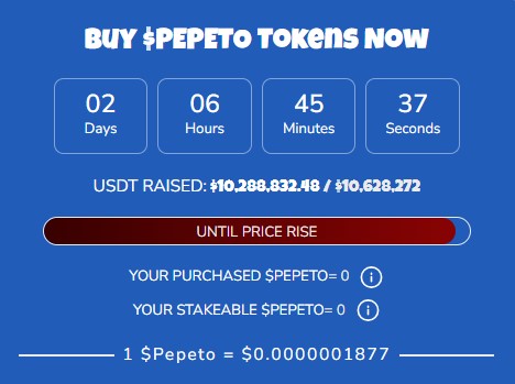 Pepeto Presale details