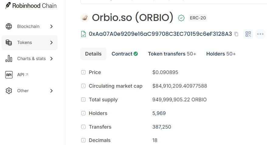 per the Robinhood Chain explorer