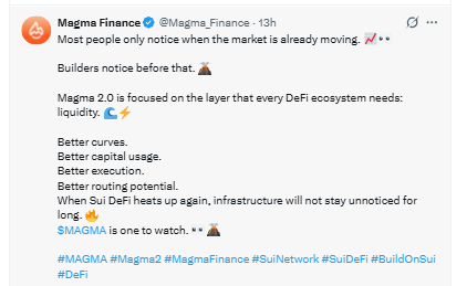 Posted on X by Magma Finance