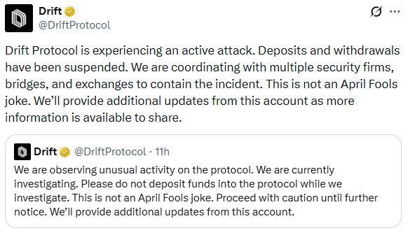 Drift Protocol exploit drains Solana DEX vaults