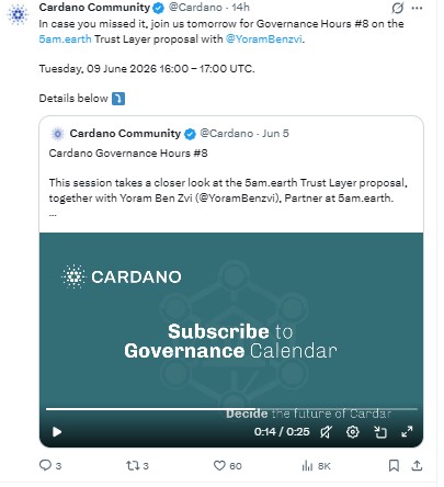 tweet on x Cardano Community