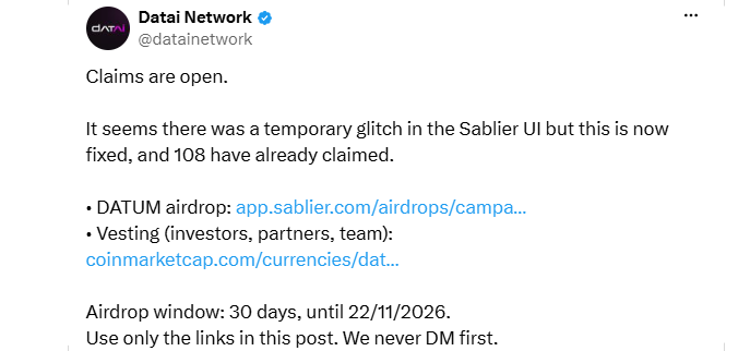 $DATAI airdrop claim