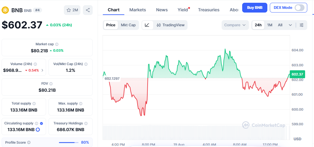 BNB is the native token of the Binance ecosystem