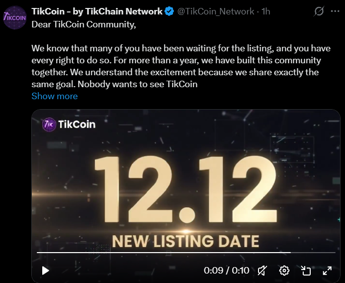 Tikcoin Network Listing Date December 2026 Tikcoin Network Listing Date December 2026