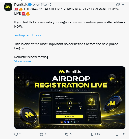 Remittix Airdrop Registration LIve