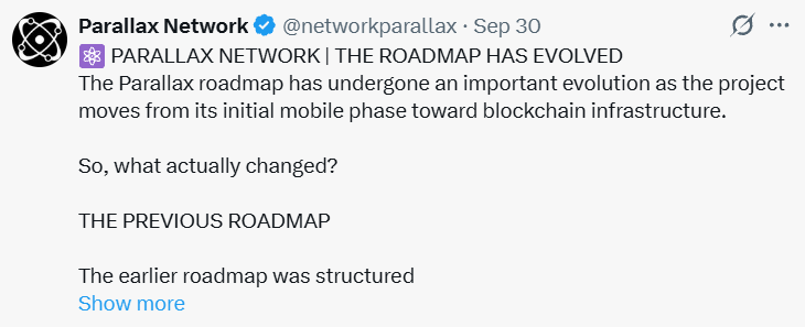 Parallax Network roadmap update Parallax Network roadmap update