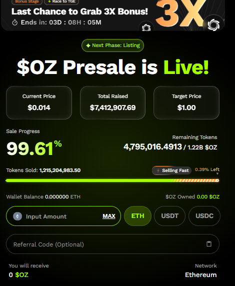 Ozak AI Presale Detail