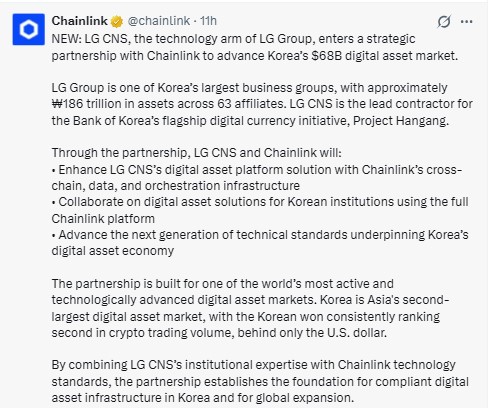 Chainlink announcement Chainlink announcement