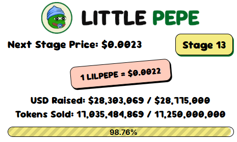 Official Little Pepe presale dashboard