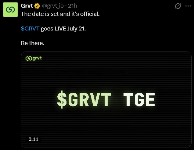 GRVT token launch date GRVT token launch date