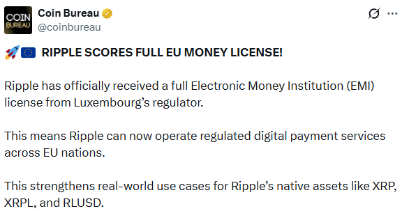 Ripple secure full EU money license