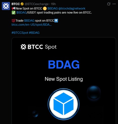 BTCC Lists BDAG BTCC Lists BDAG