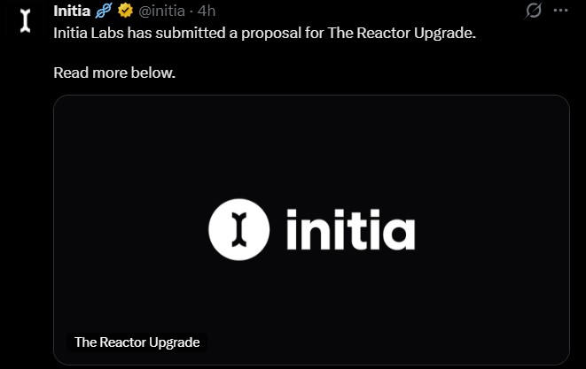 Initia Reactor Upgrade Initia Reactor Upgrade