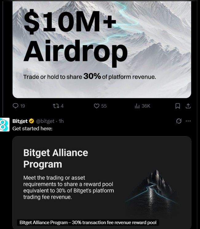 Bitget Alliance Program Offers $10M+ Airdrop Reward Pool