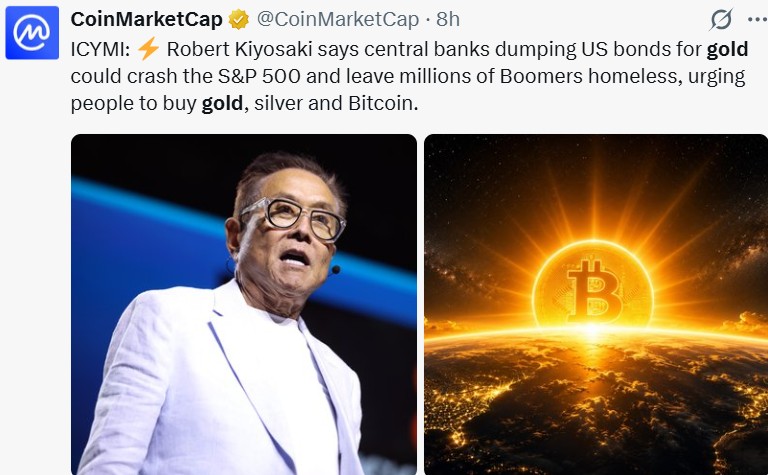 Gold News: Kiyosaki Warns Central Bank Bond Dumping Could Crash Stocks