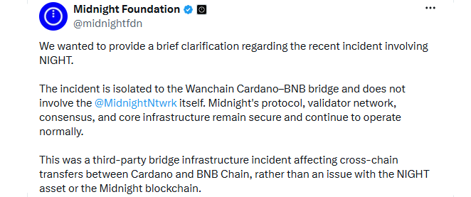Midnight Foundation Response Midnight Foundation Response