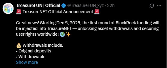Treasure NFT Blacrock Funding